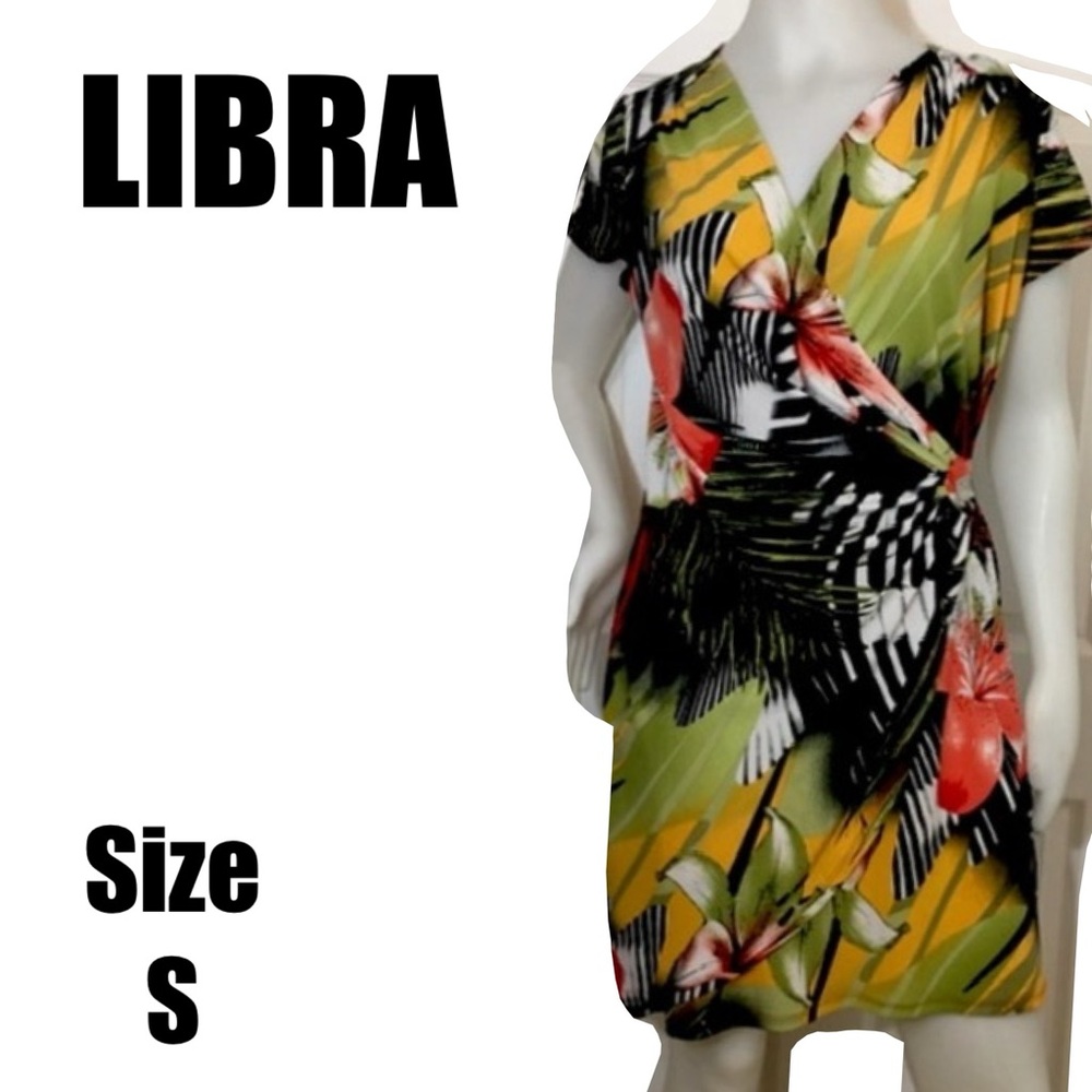 LIBRA DRESS TIGER LILY & PALM LEAVES FLORAL PRINT